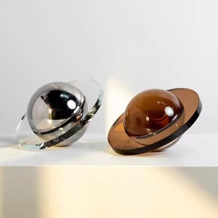Modern simple light luxury flying saucer crystal ball decoration creative home desktop living room modern minimalist light luxury High sense