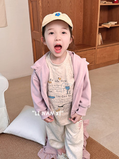 Children's Cartoon Cute Casual Hooded Sweatshirt Coat 2025 Spring Baby's All-match Fashionable Niche Outfit Top