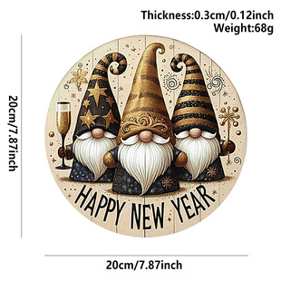 in stock Country Style New Year Atmosphere Decoration New Year Series Door Plate Pendant Decoration Wooden Gnome Logo Tag