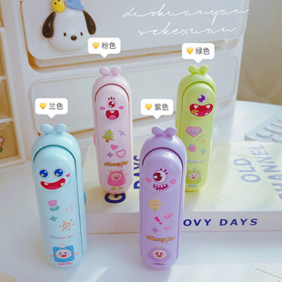 Cartoon Monster Keychain Fan Lightweight Portable Handheld Rechargeable Desktop Student Flashlight Multifunctional Fan