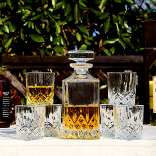 High-end vintage crystal glass Oxford wine bottle with lid sealed whiskey wine bottle red wine bottle decanter 14#