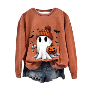 New Halloween European and American men and women with round neck sweater long sleeve 3D digital printing hot foreign trade