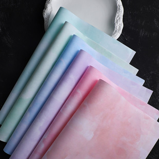 New Watercolor Smudged Series Flower Wrapping Paper Waterproof Kapok Paper Flower Bouquet Wrapping Paper Florist Flower Shop Materials