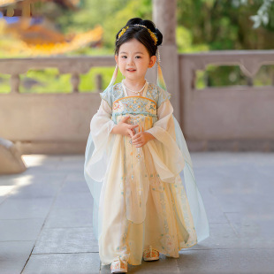 Hanfu Girls 2025 Весенний и осенний детский новый китайский стиль платье