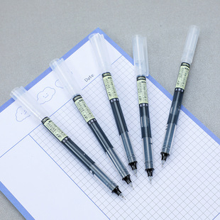 Boxed Quick-drying Direct-liquid Ball Pen Large Capacity Student 0.5mm Full Needle Black Red Blue Office Writing Signature