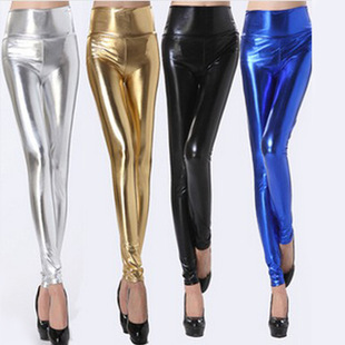 Autumn New Pu Women's High-Waisted Slim Cropped Pants Fashion Faux Leather Outerwear European and American Style Slim Leggings for Women