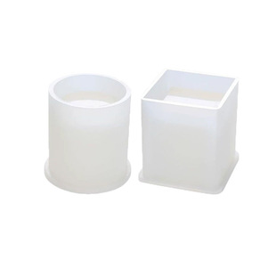 Factory DIY crystal glue drop flower pot concrete gypsum storage pen holder square round pen holder silicone mold