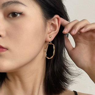 Simple Personalized Two-sided Circle Earrings Women's Earrings Without Ear Holes Mosquito Incense Plate Ear Clip European and American Elegant High-grade Ear Trendy