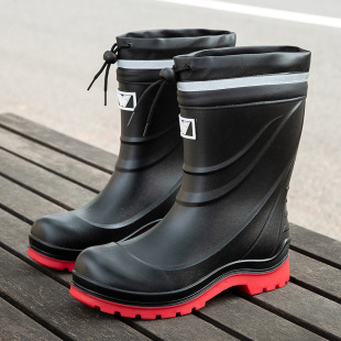 Cross-border New Men's Rain Shoes Waterproof Shoes Non-slip Rain Shoes Mid-tube Rain Boots Fashionable Korean Style Cyber Celebrant Casual Leg Rubber Shoes