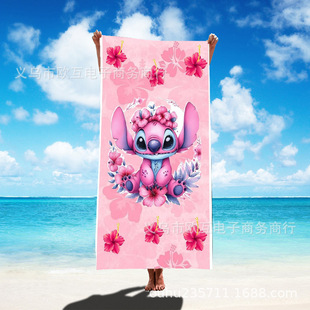 Cross-border TEMU2025 April explosion jit Stitch beach towel Stitch towel factory on behalf of jit