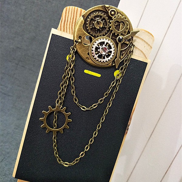 Generation vintage gear lolita | Steampunk accessories vintage tooth clock time Master brooch