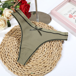 Cross-border Pure Cotton Thong Women's Low Waist Breathable Double Layer Comfortable Sweet Student plus size Underwear 993