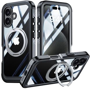 Чехол для Apple 16, прозрачный, трёхслойный, с магнитным креплением MagSafe, противоударный, для iPhone 16 Pro Max, для использования на улице