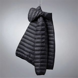 [Four Seasons Supply] 2023 Autumn and Winter Explosions Lightweight Down Jacket Men's Collar and Hooded Short 50% Velvet