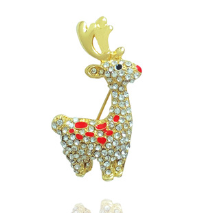 New Christmas brooch cross-border European and American elk alloy Diamond Boots Christmas tree old man badge Christmas hat