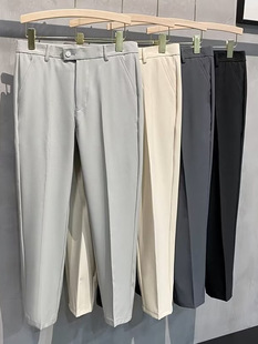 2024 Spring and Autumn Small Suit Pants Men's Trousers All-match High-end Dagging Casual Men's Straight Loose Suit Pants for Men