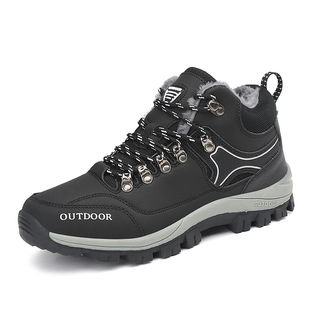 Hiking shoes men's winter New fleece-lined outdoor grip wear-resistant hiking shoes professional leisure climbing sneaker