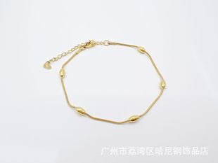 European and American French Style Simple Fashion Foot Ornament Snake Chain Bag Bead Shackle Shackle Stainless Steel Shackle Women's Beach Shackle Shackle