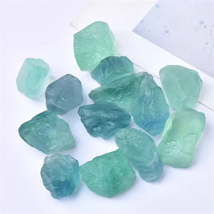 Natural green fluorite crystal raw stone pull feldspar ornaments large carving material mineral specimen crystal teaching small stone