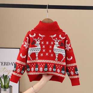 Children's Sweater 1 to 6 Years Old New Baby Sweater Western Style Autumn and Winter Thickened Base Sweater Girl's Top Autumn