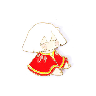 Cartoon Light Encounter Character Brooch Around the Game Metal Cute Pleurotus ostreatus White Bird Card Badge Bag Should Aid Pin