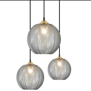 Modern restaurant restaurant restaurant lamp creative hotel study bedroom lamp designer green leaf pattern glass chandelier