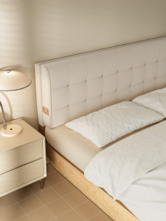 [Shiwu] cream style bedside cushion tatami backrest simple bedroom bedside soft bag custom removable and washable