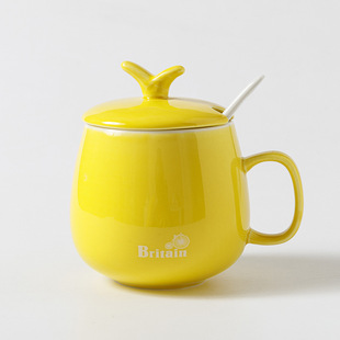 New ceramic cup with lid spoon personalized fashion creative drinking cup household men's and women's Tea Cup coffee cup mug