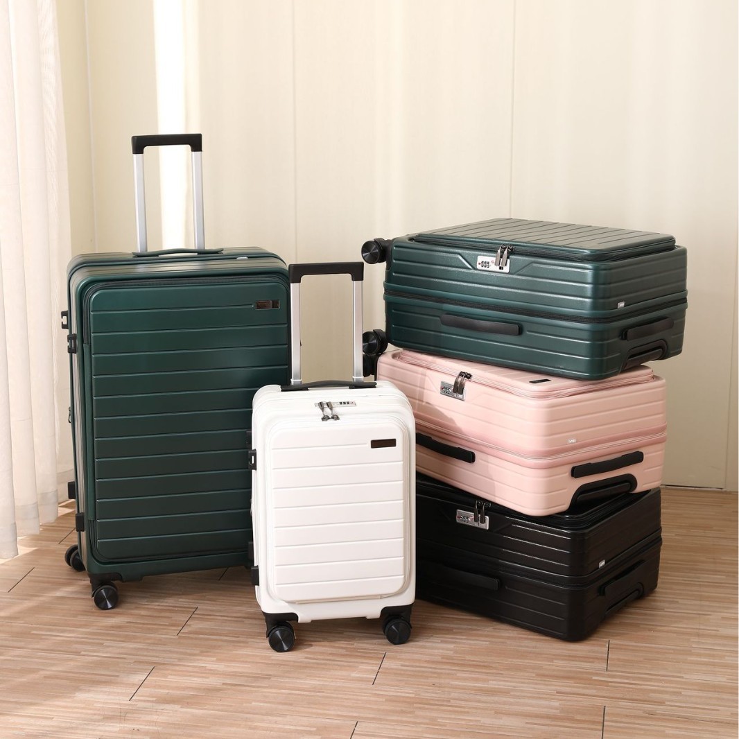 Multifunctional Suitcase with Front Opening, Travel Suitcase, Carry-On Suitcase, Anti-Drop Trolley Case, 2025 Waterproof Front-Opening Lid