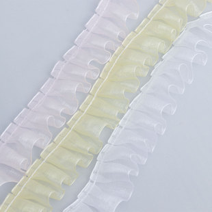 2.5cm transparent pleated chiffon lace lace lace lace handmade DIY skirt dress accessories lace wholesale