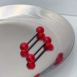 Transparent Red Translucent Acrylic Spice Girls Niche Tongue Nail Tongue Ring Piercing Jewelry ins External Thread Cross-border 14G