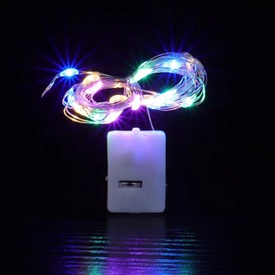 led string lights wholesale large number of small colored lights Spring Festival copper wire button battery lights Christmas decoration popular copper wire lighting