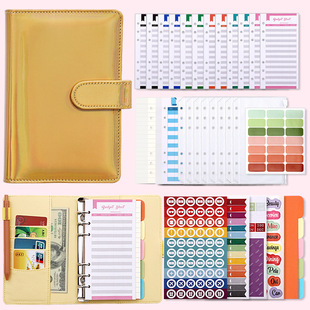 Factory Direct macaron a6PU loose-leaf accounting notebook creative cash budget financial planner account book