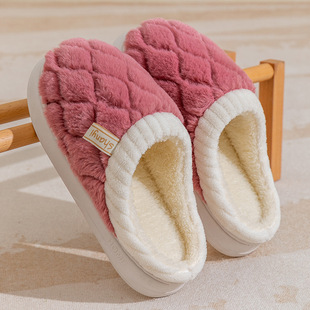 Cixi Cotton Slippers Women's Thick-soled Winter Outfit Spring and Autumn Indoor Non-slip Warm Moon Shoes for Home Men