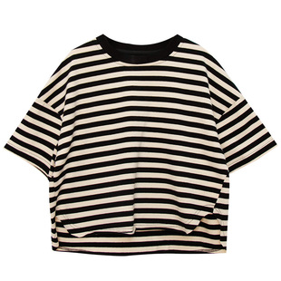 Changguo Children's Wear Boys Short-sleeved T-shirt Summer Children's Korean-style Striped Loose T-shirt Small and Medium-sized Children's Thin Half-sleeved T-shirt