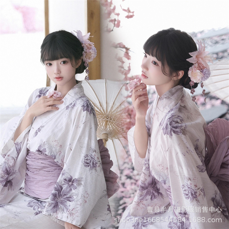 New Style Kimono for Women, Improved Traditional Yukata, Divine Girl Japanese-Style Photo Shoot Dress