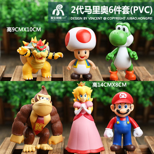 SuperMario Mario ПВХ модель украшения 6 Супер Мэри мультфильм ручной работы кукла машина кукла