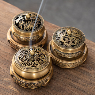 Cross-border creative retro alloy three-legged incense burner dragon and phoenix incense burner alloy incense burner incense path ornaments home incense burner