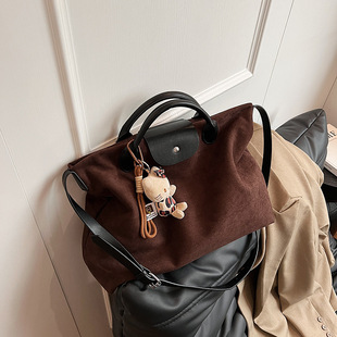 Large capacity retro portable tote bag women's 2025 new high-end South Korea shoulder slung commuter bag wholesale