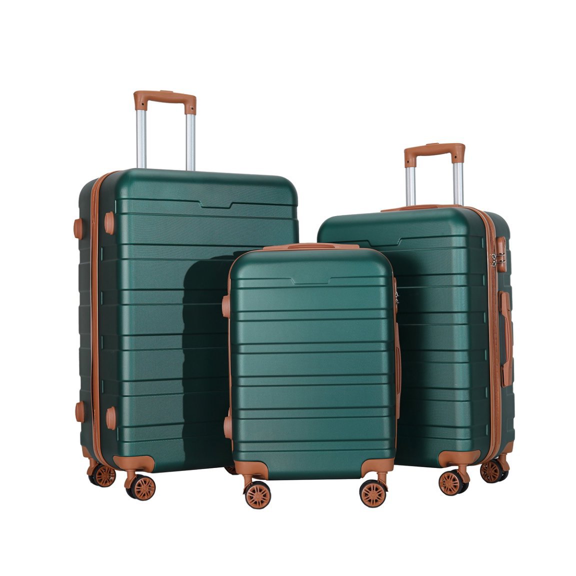 High-value luggage 20-inch boarding case large-capacity pull rod 3-piece anti-fall suitcase cross-border password box