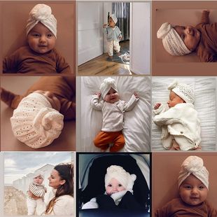 Детская ткань полый корпус капюшон индийский Beanie богемный пончик шляпа девушка головные уборы