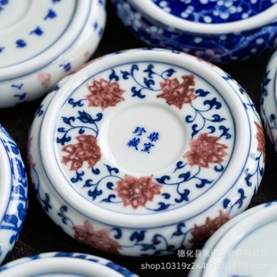 Jingdezhen сине-белый фарфоровый чехол для крышки высокого белого грязевого стакана
