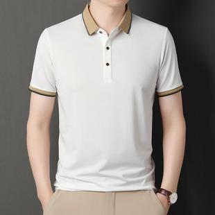Solid Color Short-sleeved T-shirt Men's Top Polo Shirt 2023 Summer New Men's Business Casual Loose Lapel T-shirt