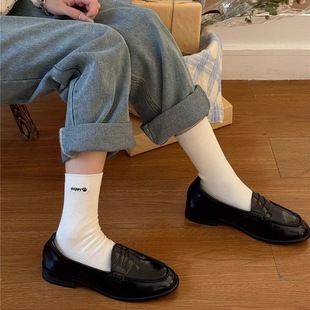 Spring and Summer Cute AB Mid-length Socks Solid Color Dog Socks Student Female Ins Japanese Style High-value Cartoon Vertical Stocking