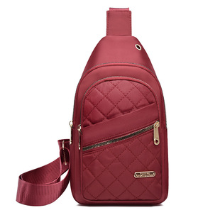 2024 Korean Style Simple Women's Chest Bag New Multi-Layer Embroidery Large Capacity Chest Backpack Outdoor Casual Crossbody Bag