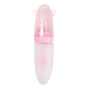Baby rice paste spoon feeding bottle supplementary spoon squeeze feeding spoon feeding spoon liquid silicone soft spoon feeding artifact
