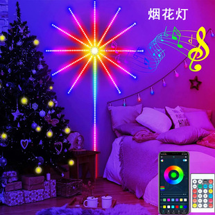 Cross-border direct supply 5V magic color fireworks lamp set LED decorative atmosphere lamp electric competition background APP voice control Bluetooth rhythm