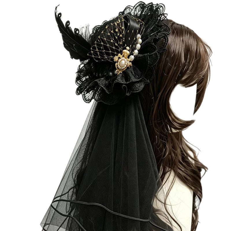 Super cute and gorgeous feather hat and hair clip cosplay outfit, perfect for taking photos.