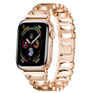 Applicable to Apple Applewatch3/4/6/7/8/9 Generation ultar Series Strap C- type Metal Diamond Strap