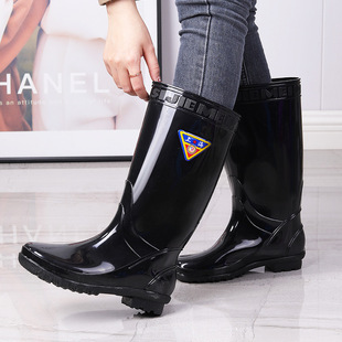 Four Seasons Blue Women's Rain Shoes Waterproof Women's Water Shoes Clean Green Rubber Shoes Labor Protection Rain Boots Wading Shoes